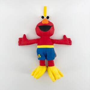 Sesame Street Hasbro Elmo Plush Stuffed Animal Bath Time Toy 11” Snorkel Flipper